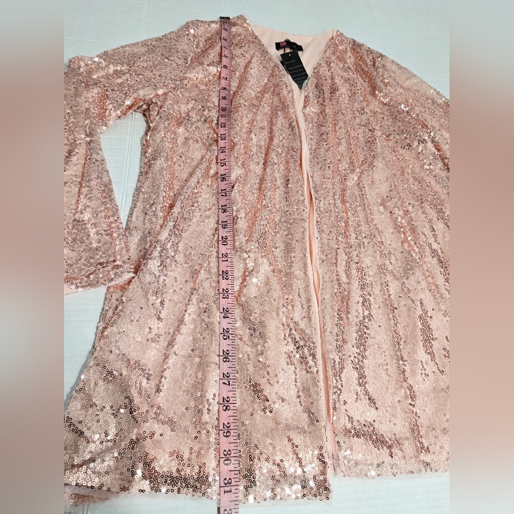Women’s Sequin Open Front Blazer Jacket Sparkly Glitter Long Sleeve XL NWT - Picture 9 of 9